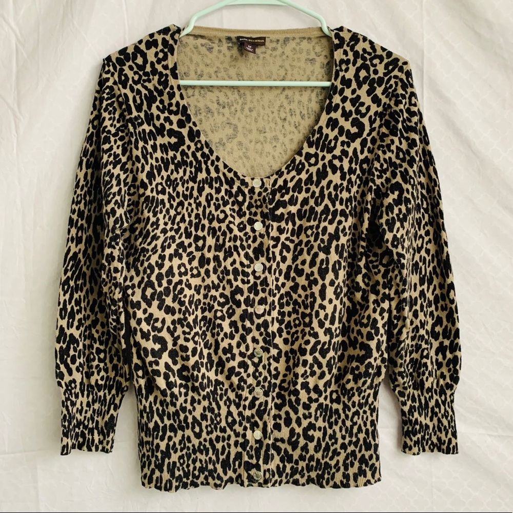 🖤 Dana Buchman Leppard Print Cardigan
